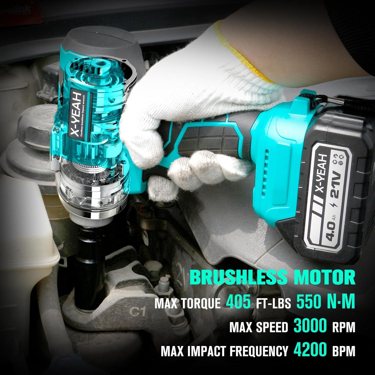 Llave de impacto X-YEAH 1/2" 550 N.m inalámbrica 21V