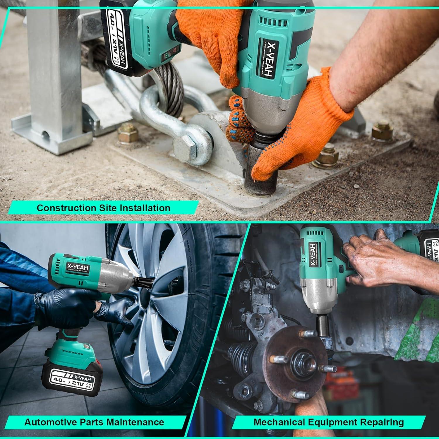 Llave de impacto X-YEAH 1/2" 550 N.m inalámbrica 21V