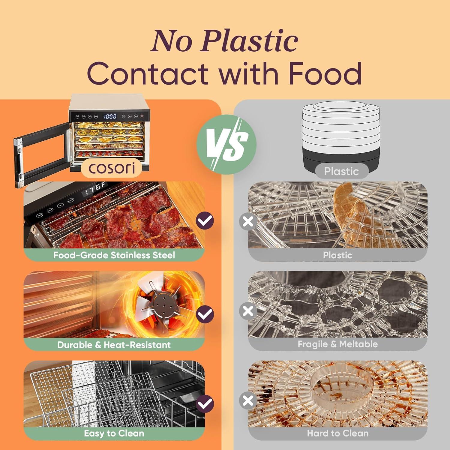 Deshidratador de Alimentos COSORI P501, 5 Bandejas Acero Inoxidable