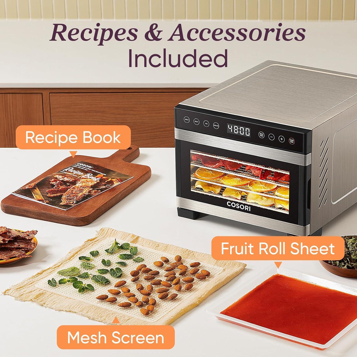 Deshidratador de Alimentos COSORI P501, 5 Bandejas Acero Inoxidable