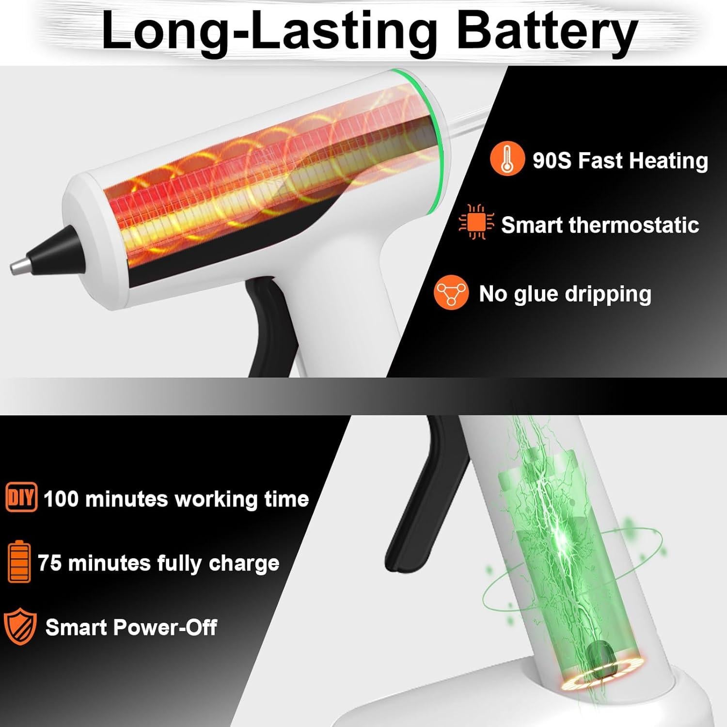 Pistola de Pegamento Caliente Inalámbrica MONVICT 2200mAh