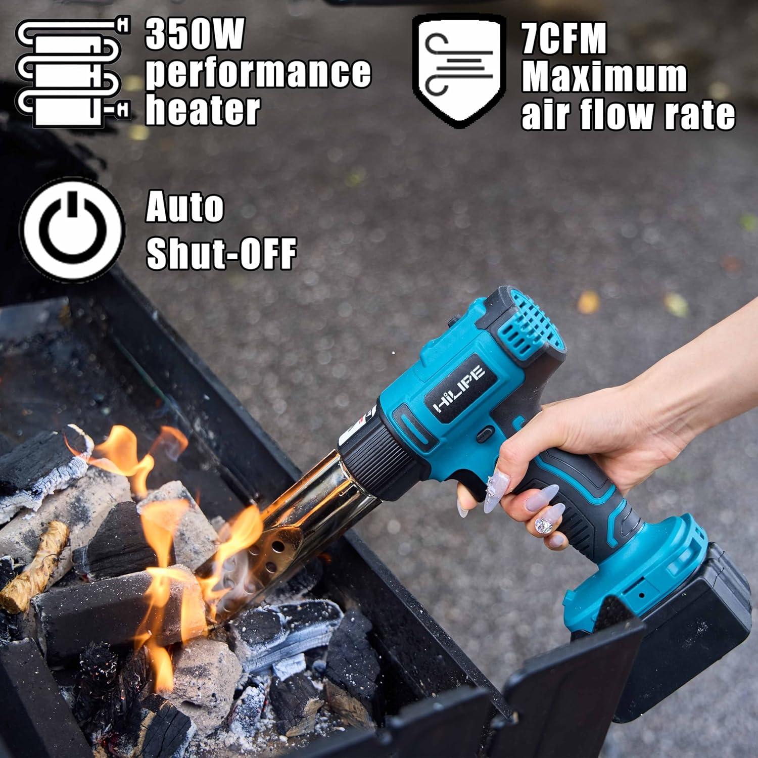 Pistola de Calor Inalámbrica HILIPE 18V 5 Boquillas