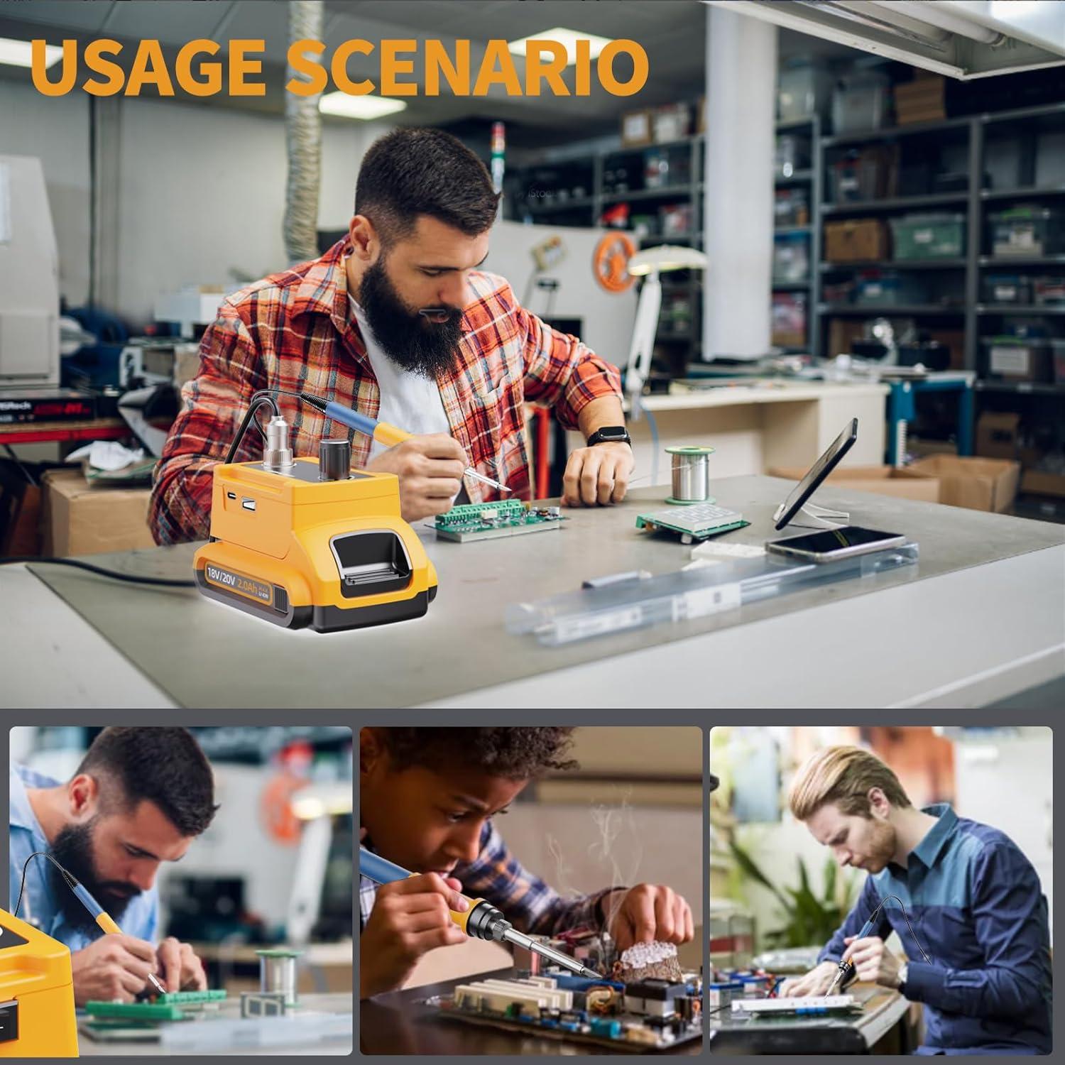 Soldador Inalámbrico Hakea Dewalt 20V Max Pantalla LCD