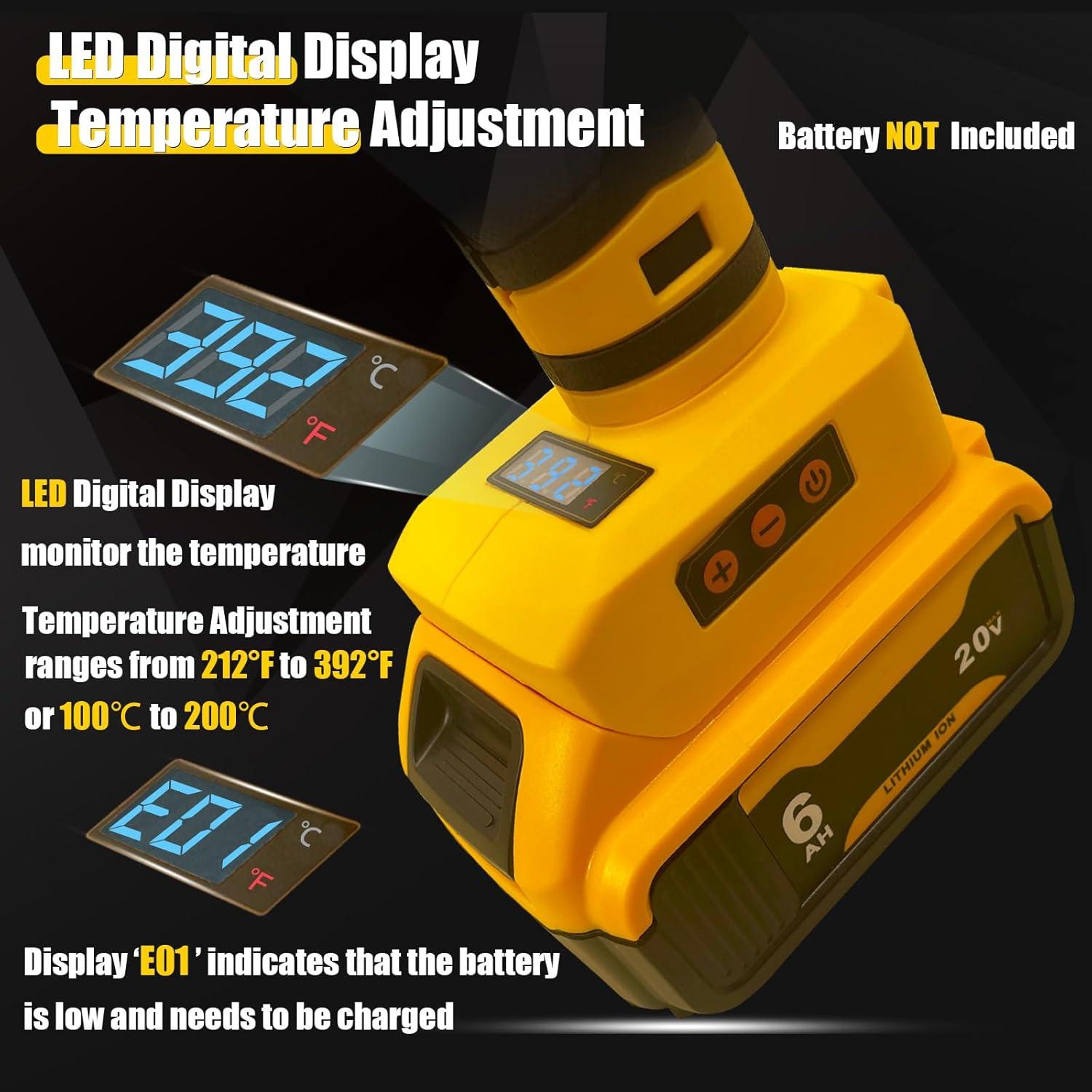 Pistola de Pegamento Inalámbrica MONVICT 100W para Batería DeWalt