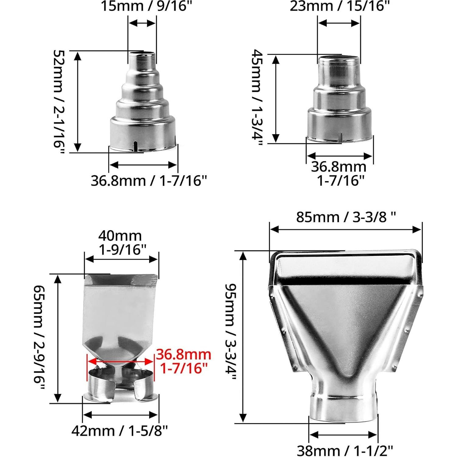 Kits de Boquillas para Pistola de Calor QWORK 4 Piezas