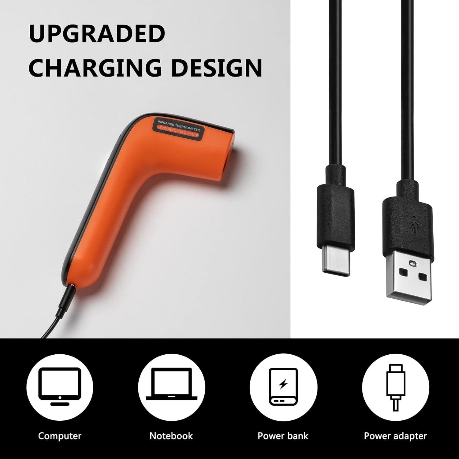 Pistola Termómetro Infrarrojo Inkbird 550°C Recargable