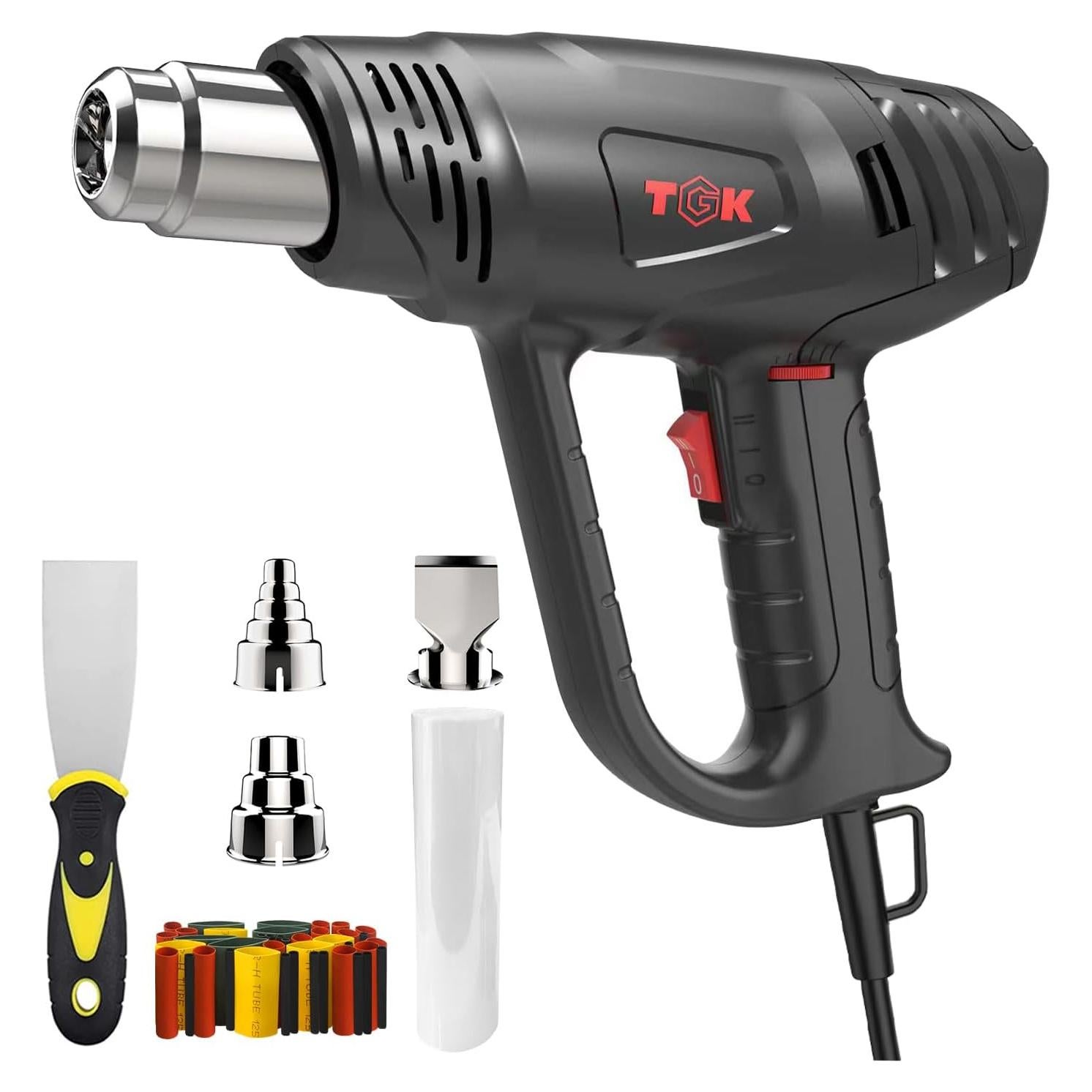 Pistola de Calor TGK 1800W con 6 Boquillas y Protección