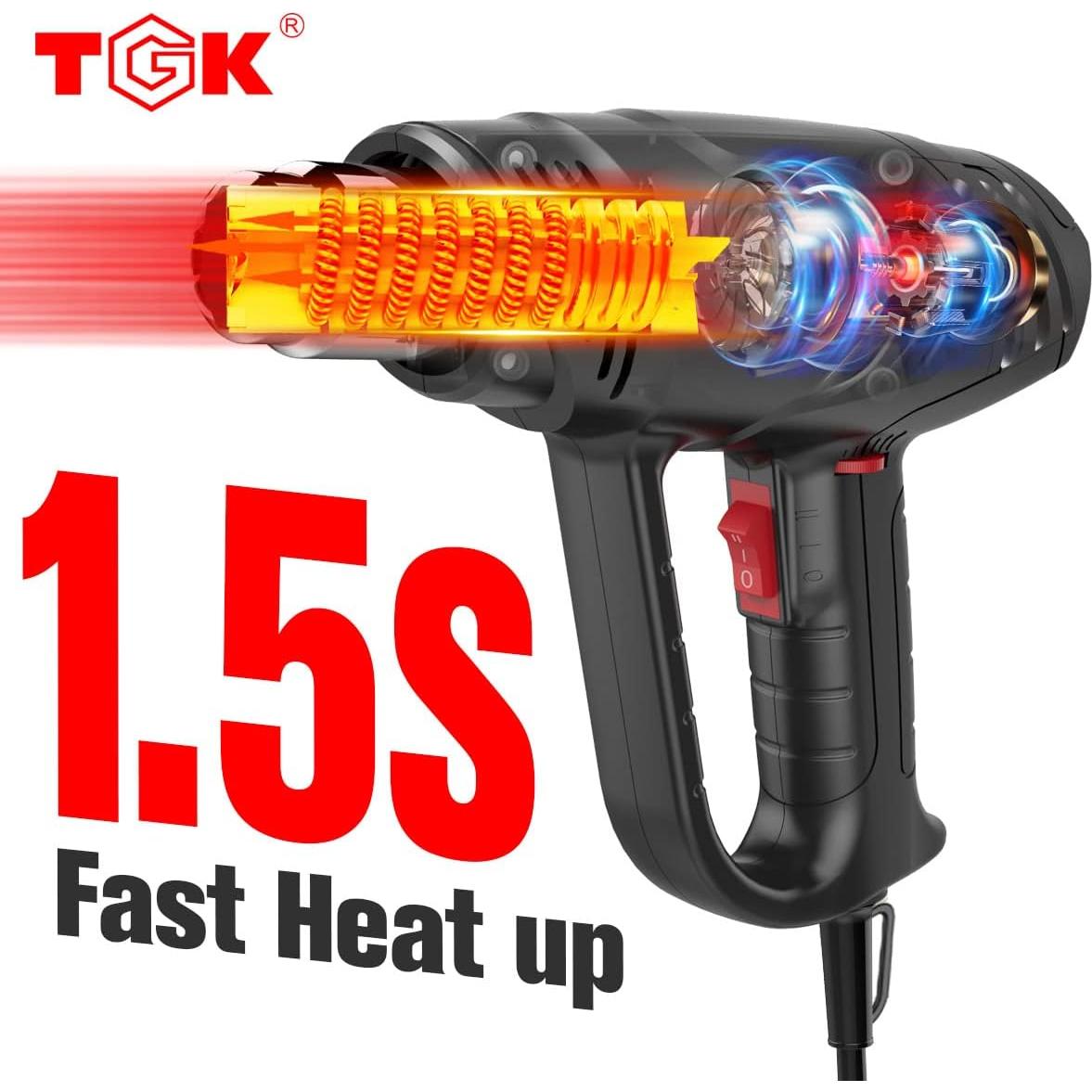 Pistola de Calor TGK 1800W con 6 Boquillas y Protección