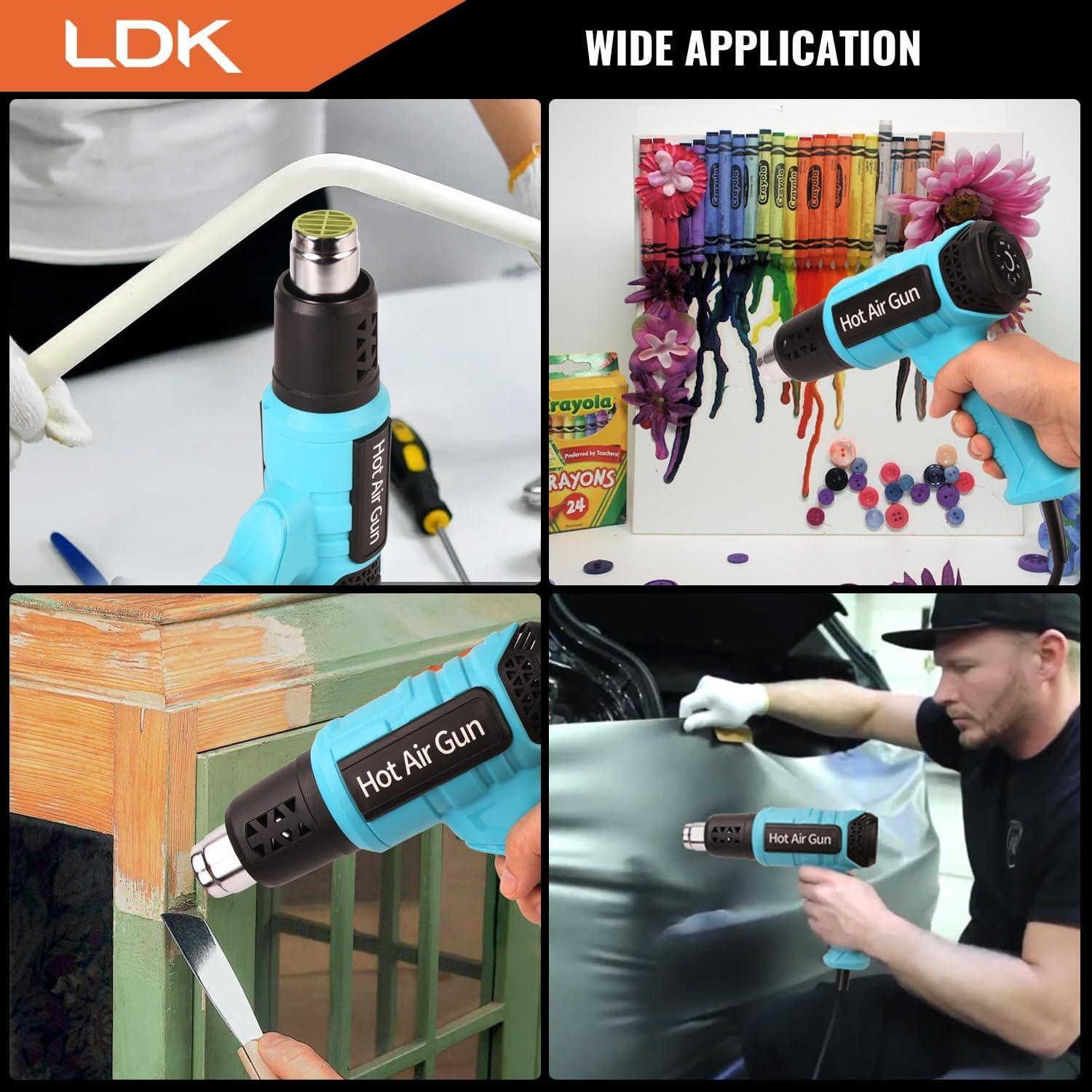 Pistola de Calor LDK 2000W con 4 Boquillas y Control T°