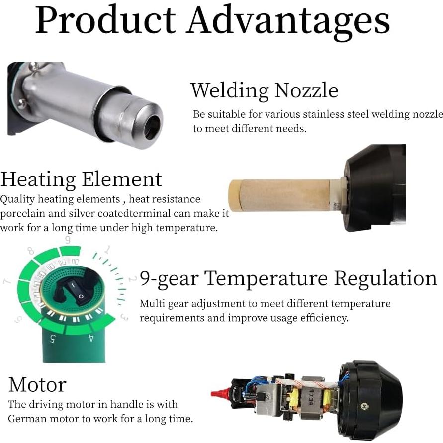 Kit de soldadura PVC LEMOTE 1600W con accesorios