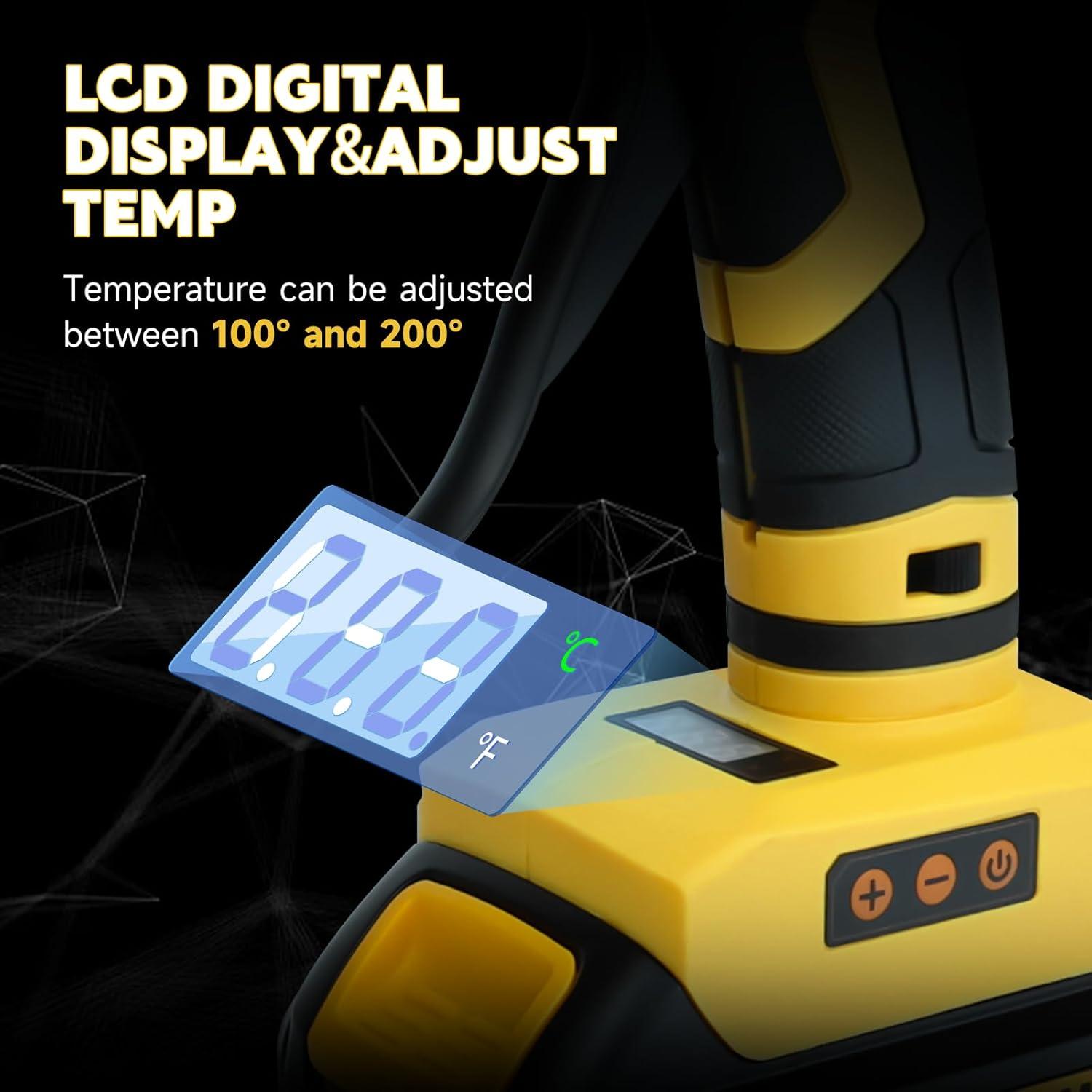 Pistola de Pegamento Inalámbrica LouSdZoke 20V Ajustable 100-200°C