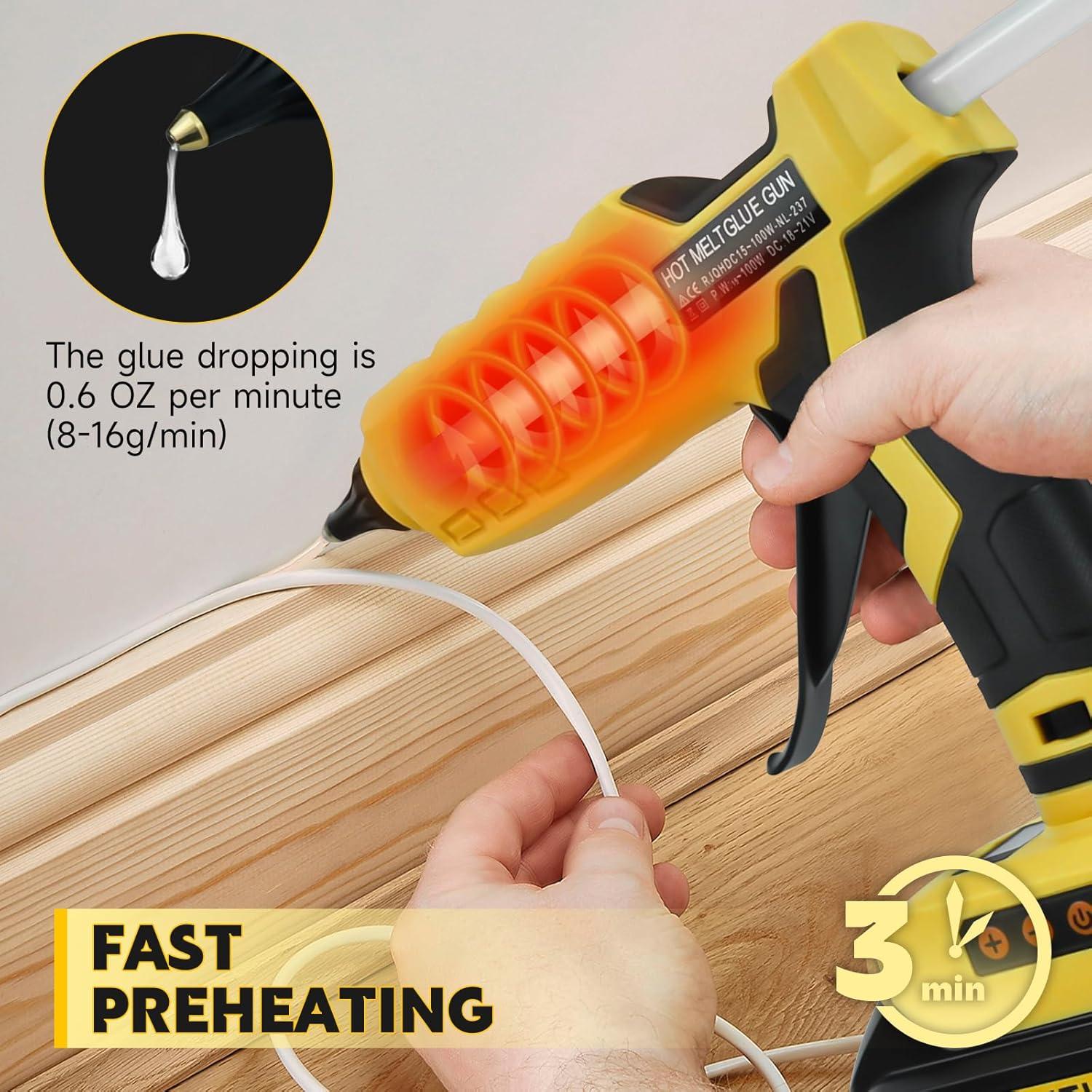 Pistola de Pegamento Inalámbrica LouSdZoke 20V Ajustable 100-200°C