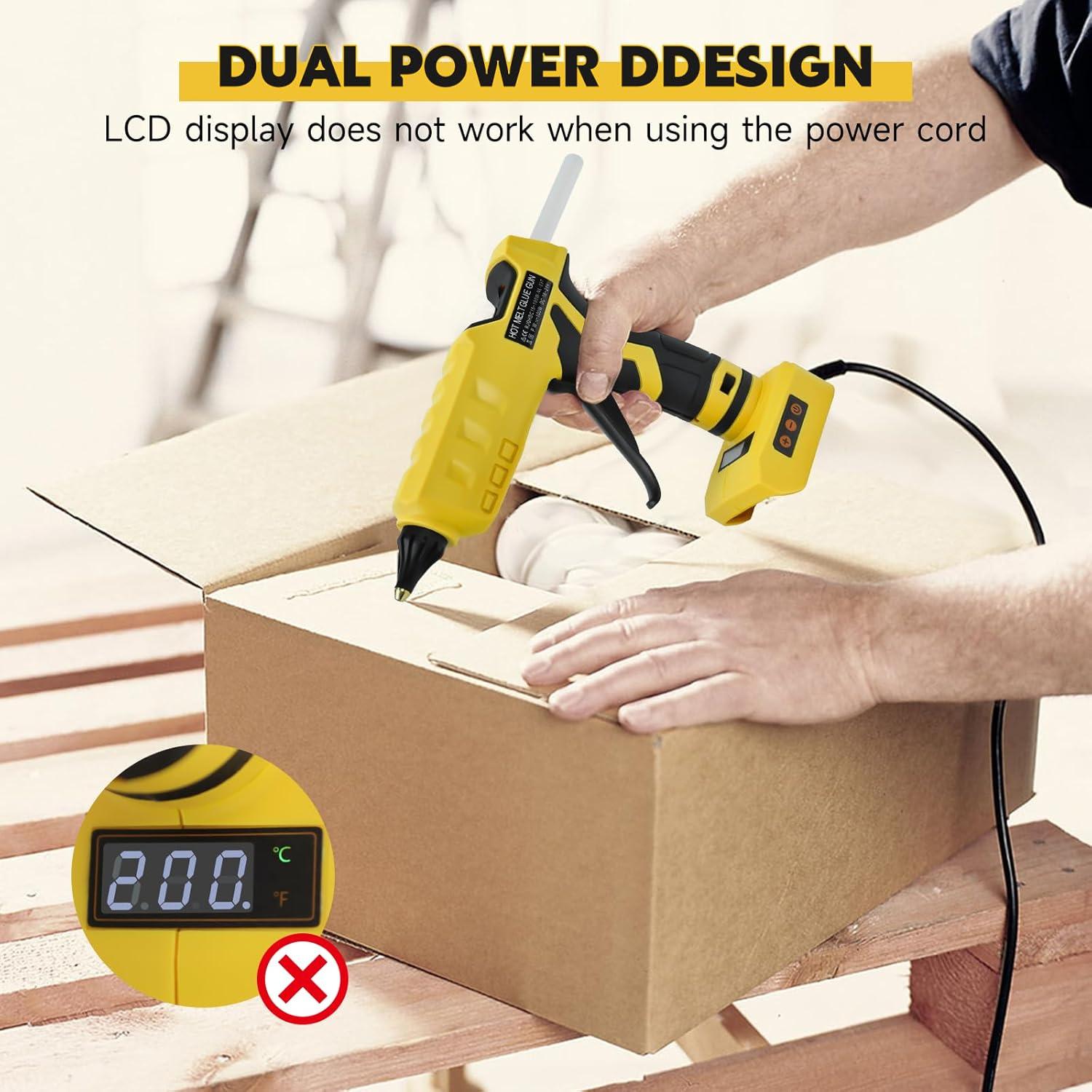 Pistola de Pegamento Inalámbrica LouSdZoke 20V Ajustable 100-200°C