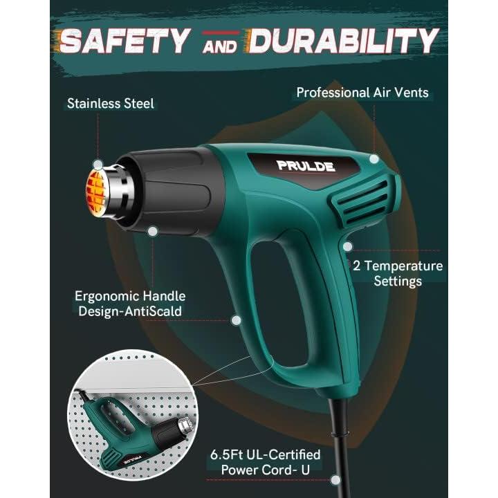 Pistola de Calor PRULDE 1500W 2 Temperaturas 300-600°C