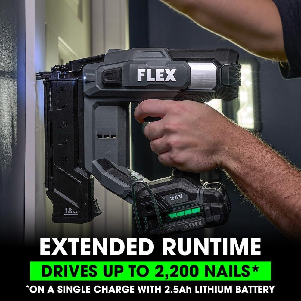 Clavadora Inalámbrica FLEX 24V 18Ga con Batería 2.5Ah