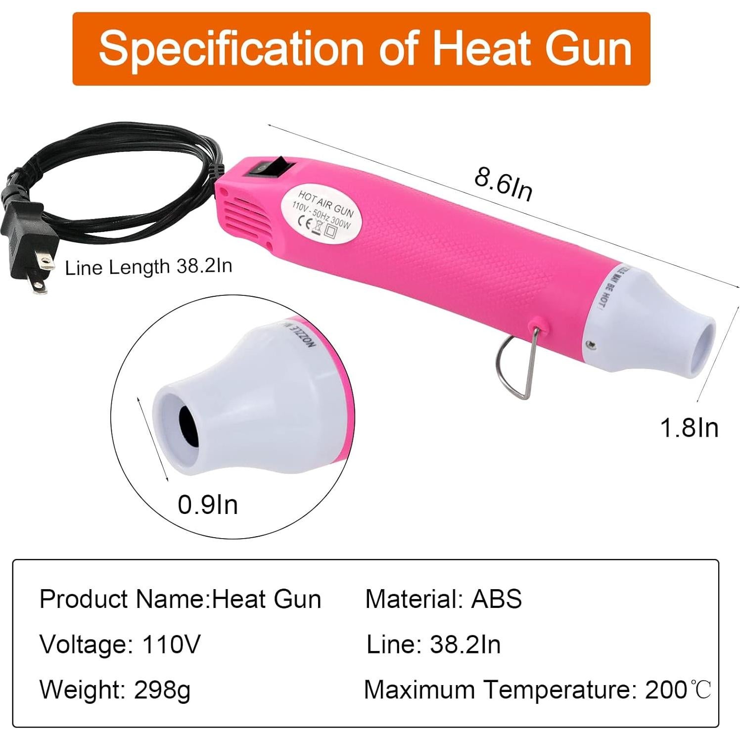 Pistola de Calor 300W Tosucs Portátil para Manualidades