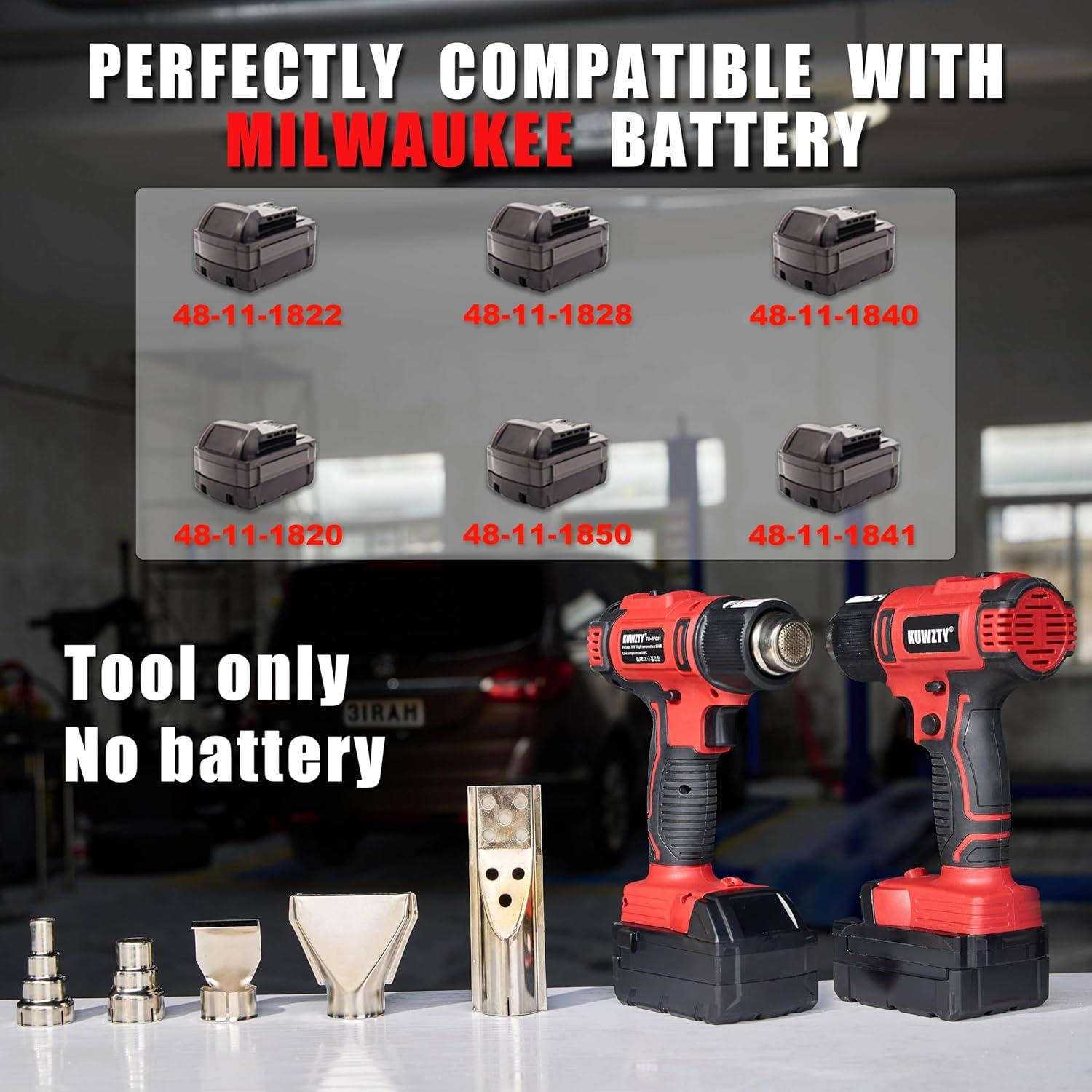 Pistola de Calor Inalámbrica KUWZTY M18 550°C 5 Boquillas