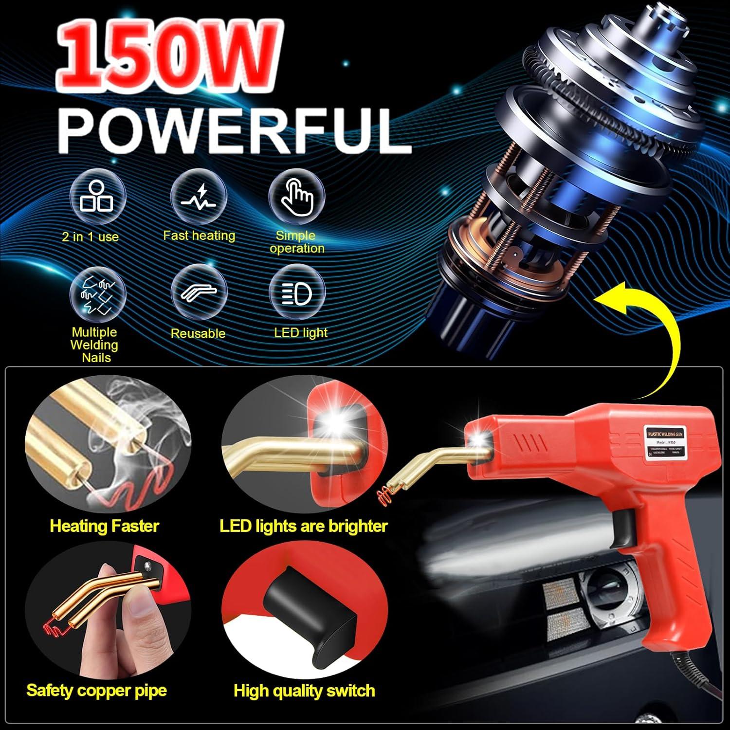 Kit de Soldador de Plástico 150W Ghguole 2 en 1 con Grapas