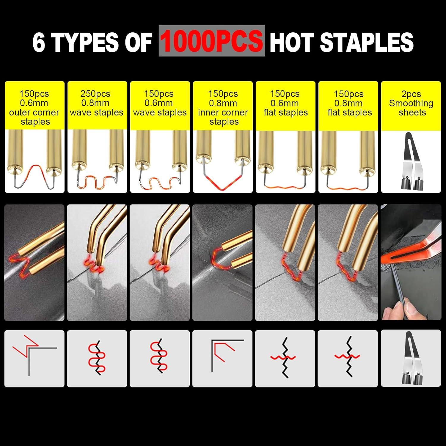 Kit de Soldador de Plástico 150W Ghguole 2 en 1 con Grapas