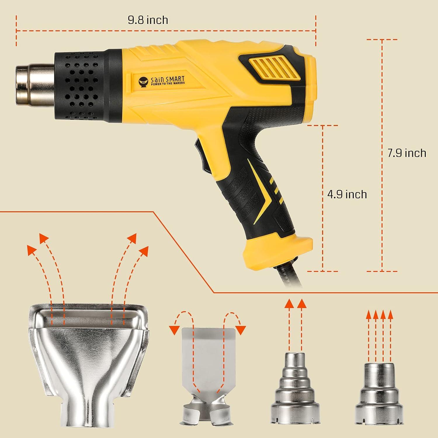 Pistola de Calor SainSmart 1800W con 4 Boquillas