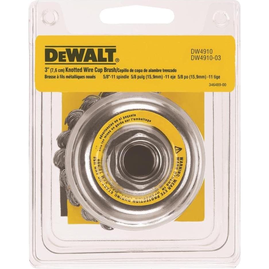 Cepillo de copa trenzado DeWalt DW4910 3" Acero al carbono