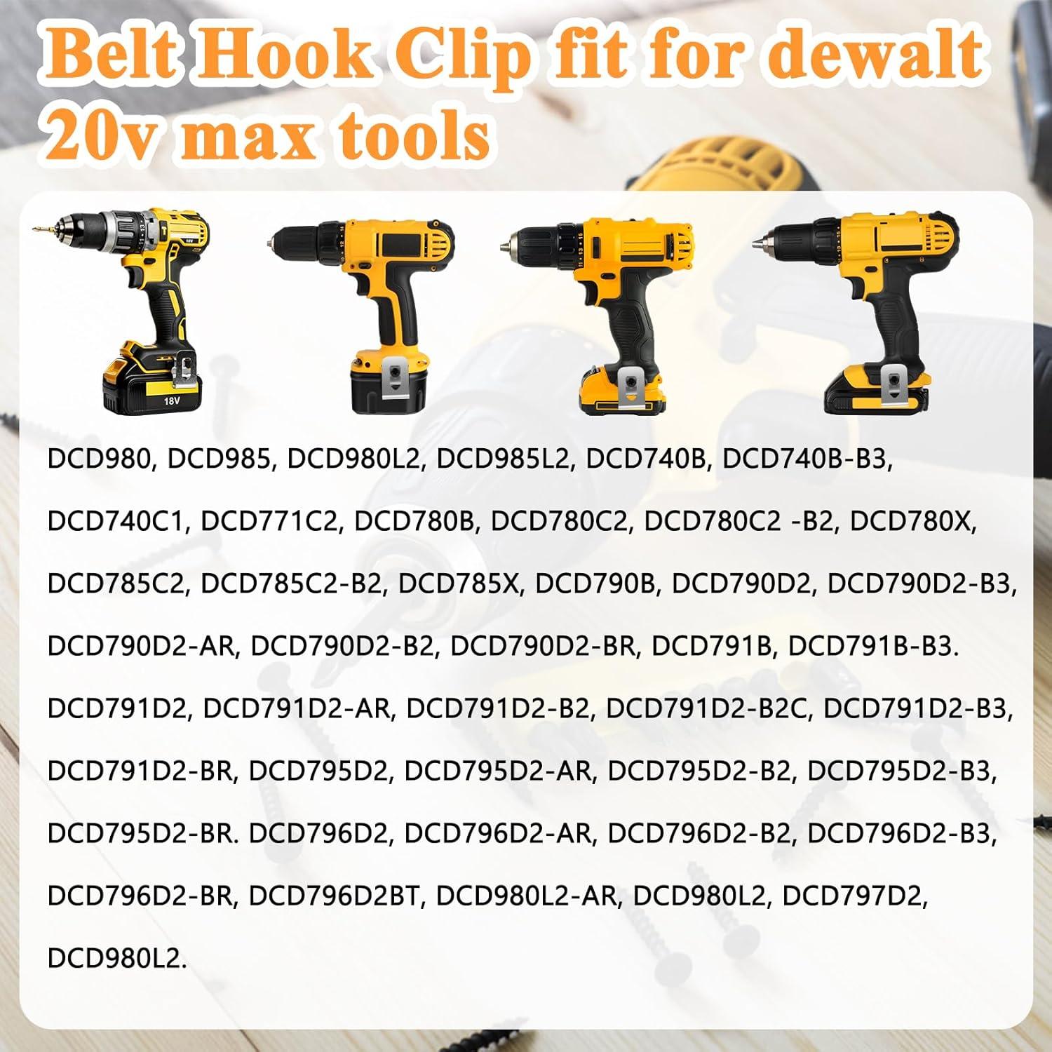 5 Clips de Cinturón COITEK para Dewalt N268241 - Acero Inoxidable