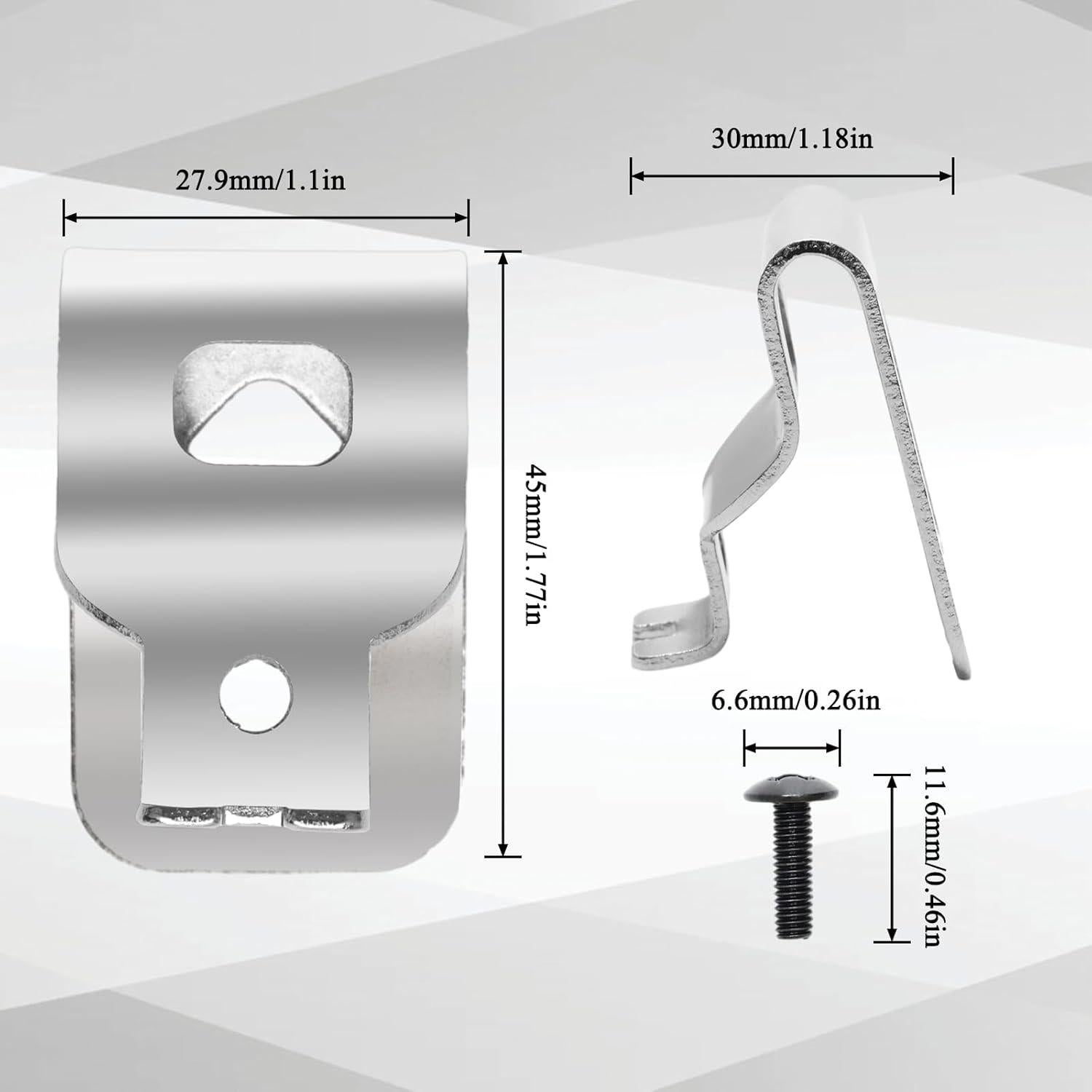 5 Clips de Cinturón COITEK para Dewalt N268241 - Acero Inoxidable