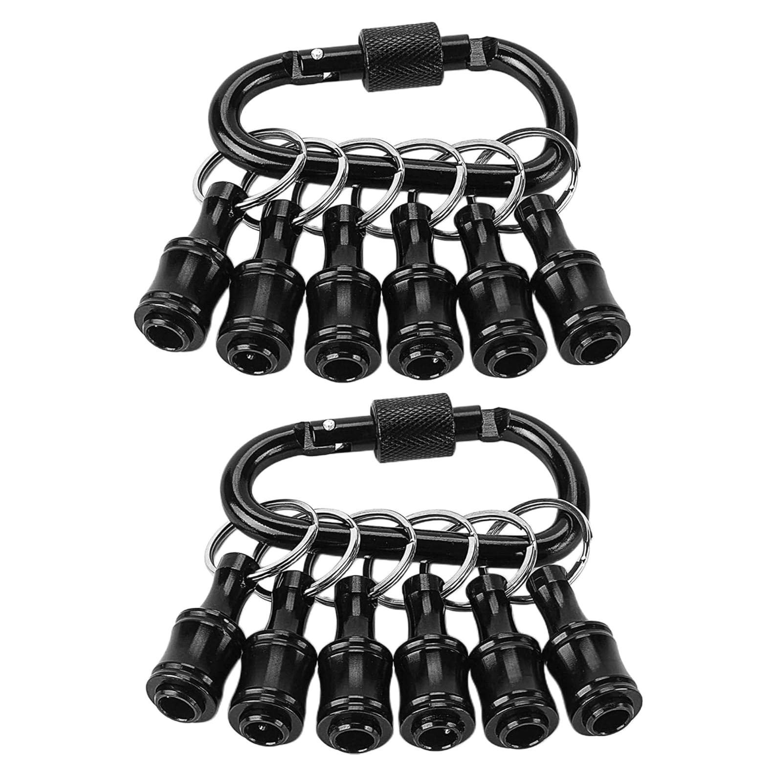 Soporte de Brocas 12 Pcs Aoebwpwi con Mosquetón Negro 1/4"