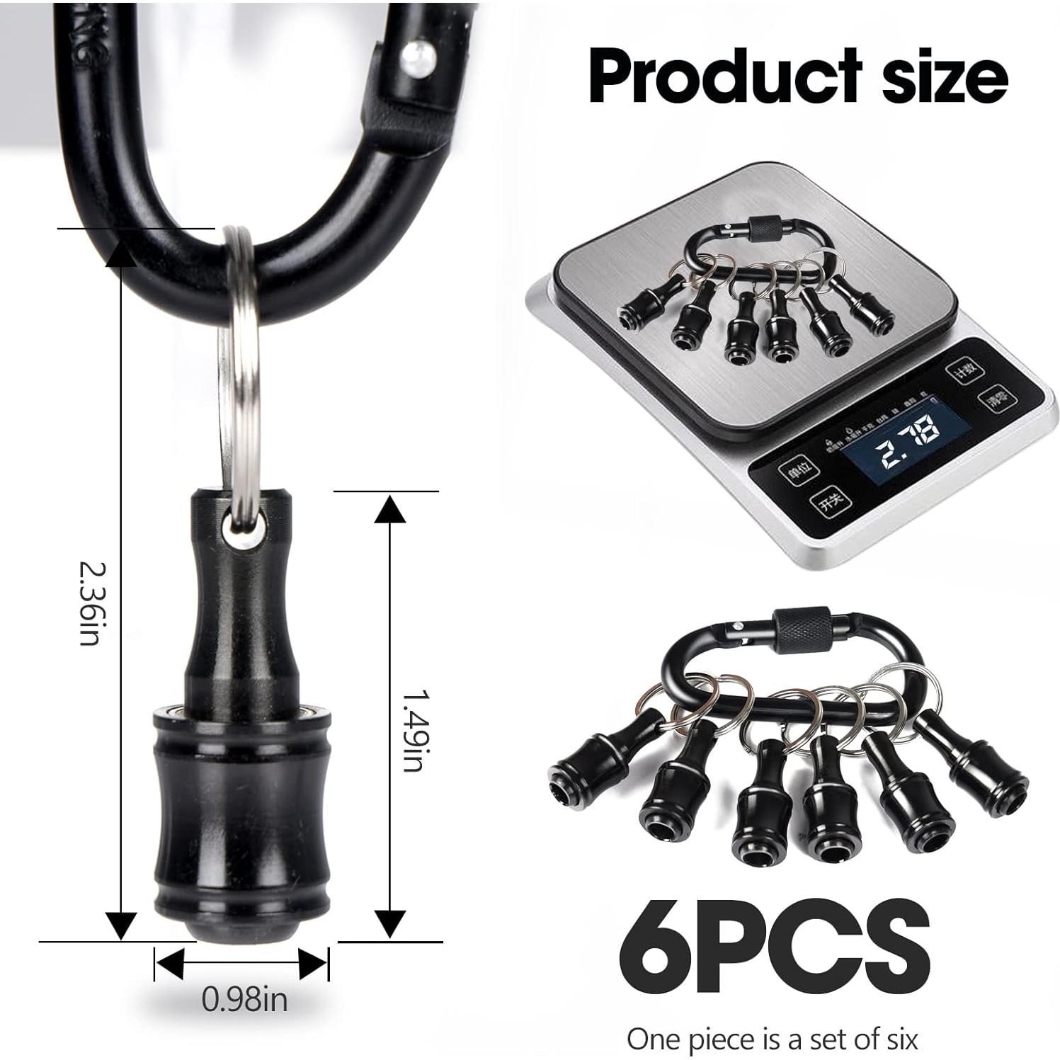 Soporte de Brocas 12 Pcs Aoebwpwi con Mosquetón Negro 1/4"