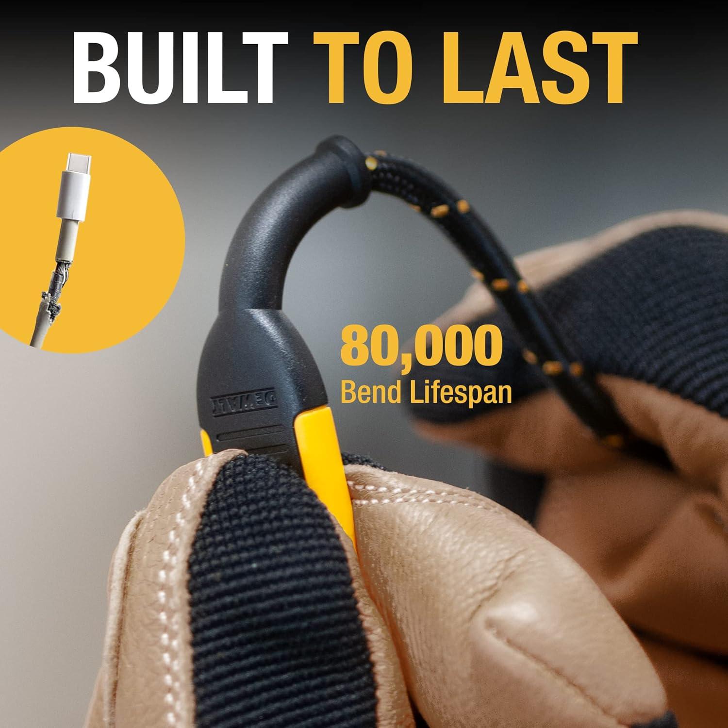 Cable USB C DEWALT 60W 182.88 cm carga rápida tipo C