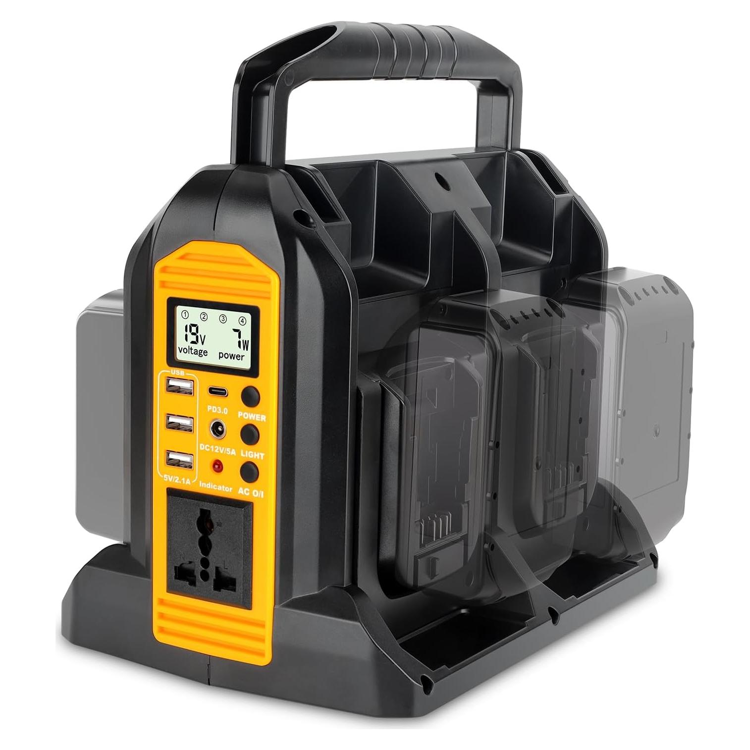 Inversor 350W Hipoke para Batería Dewalt 20V/60V 4 Puertos