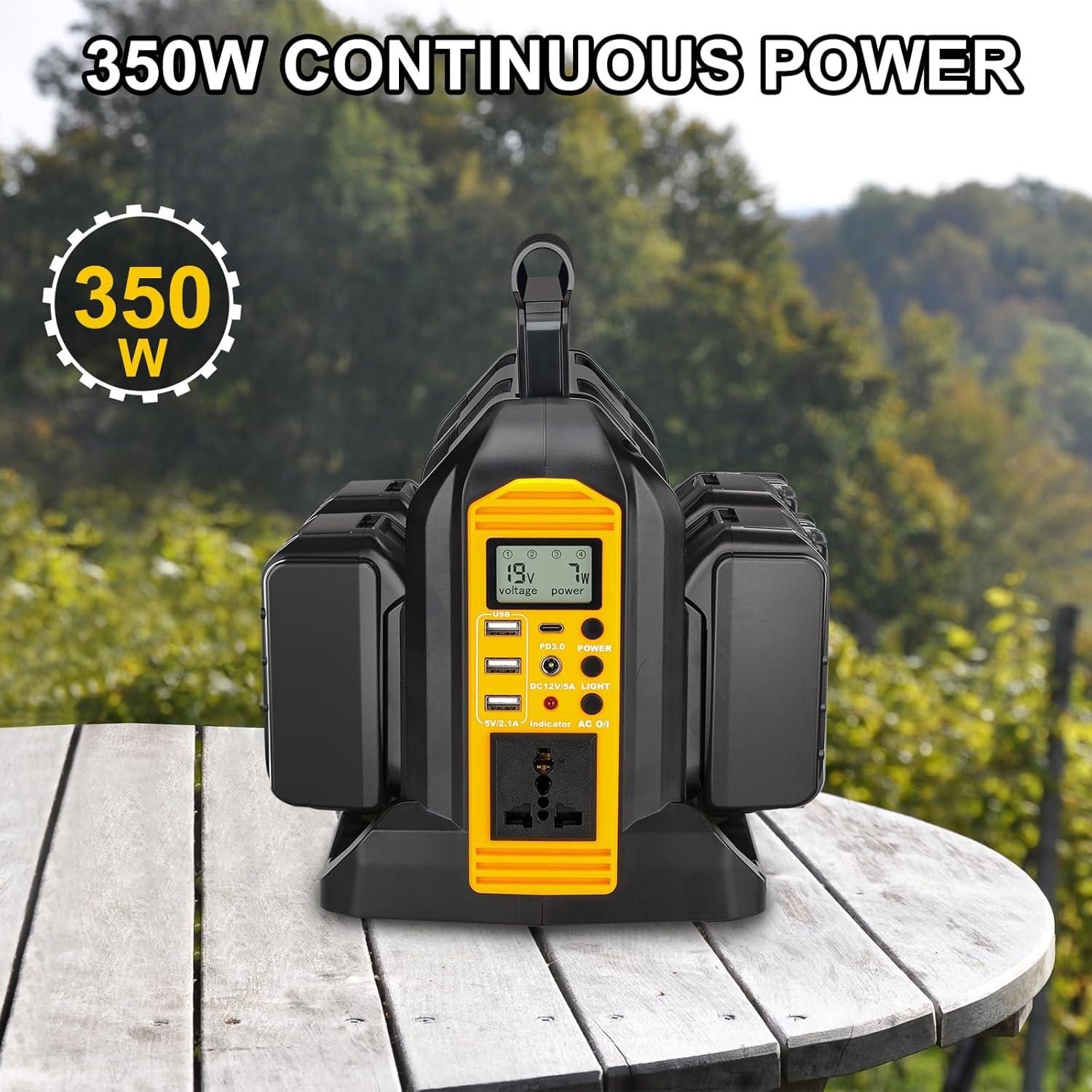 Inversor 350W Hipoke para Batería Dewalt 20V/60V 4 Puertos