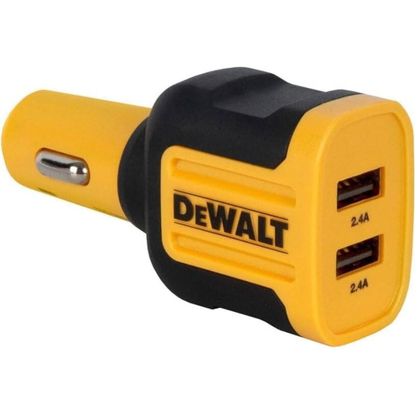 Cargador de coche USB DEWALT 24W 2 puertos carga rápida