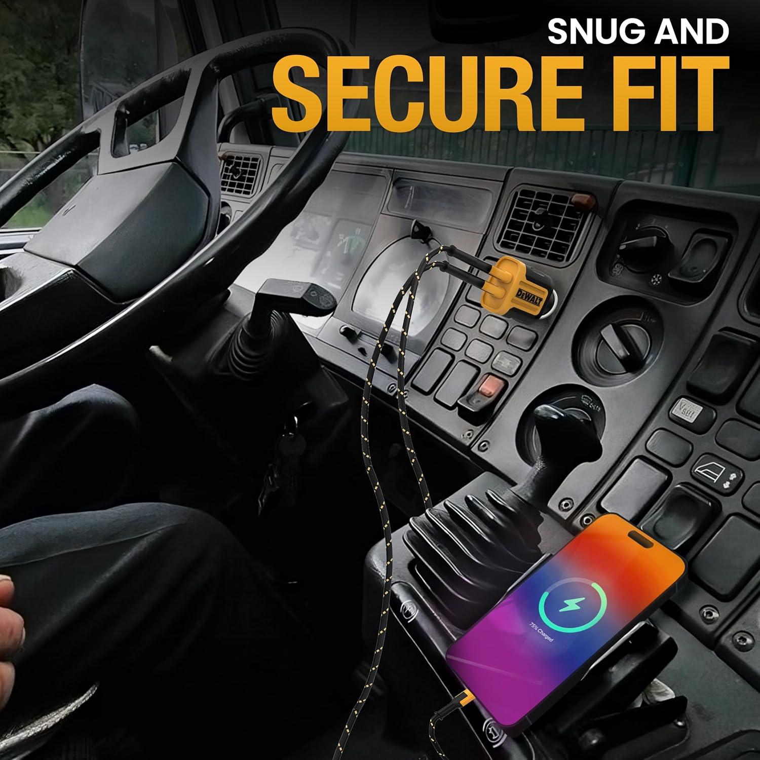 Cargador de coche USB DEWALT 24W 2 puertos carga rápida