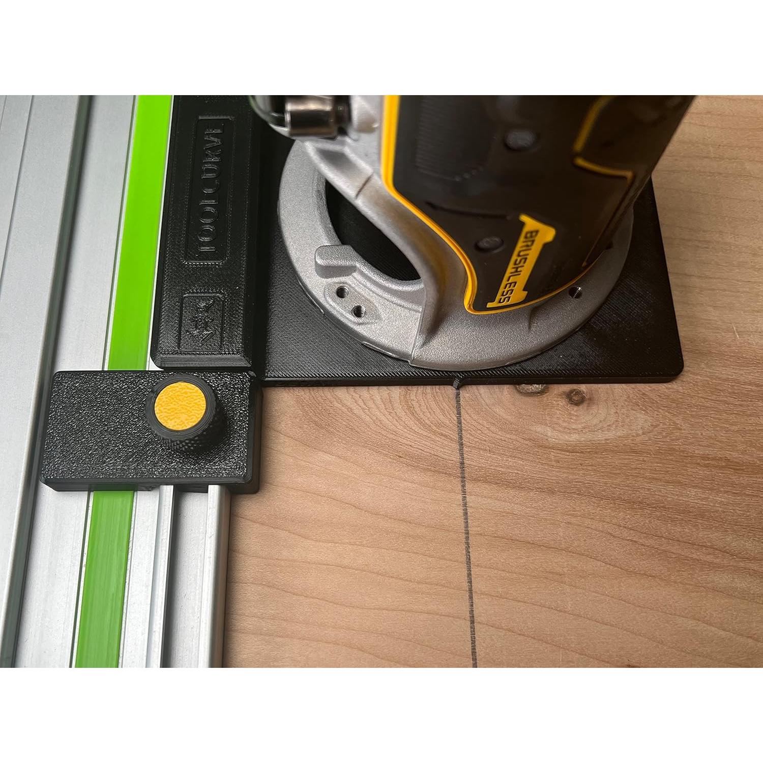 Adaptador de riel guía ToolCurve para router Dewalt - Hecho en EE. UU.