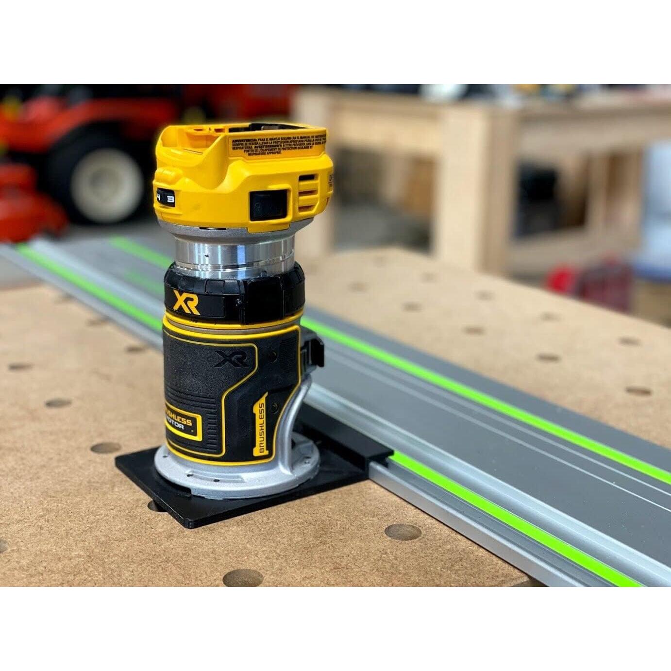 Adaptador de riel guía ToolCurve para router Dewalt - Hecho en EE. UU.
