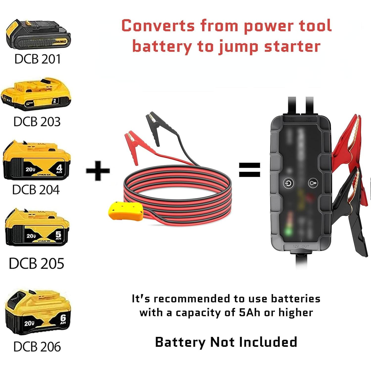 Cables de Arranque Beleeb DW 5.9FT para Baterías DEWALT 20V