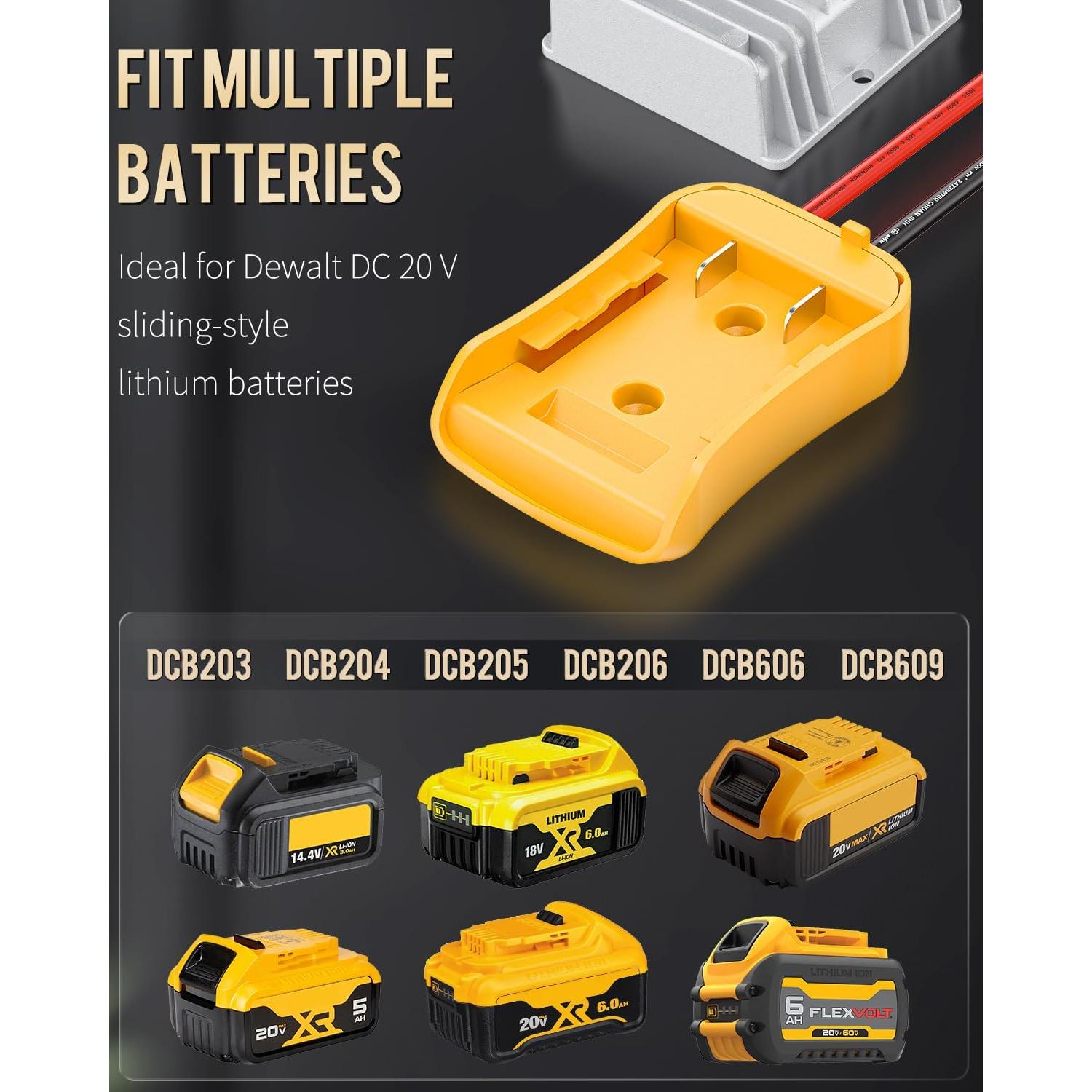Convertidor de Voltaje 20V a 12V Vibit 180W para Batería Dewalt