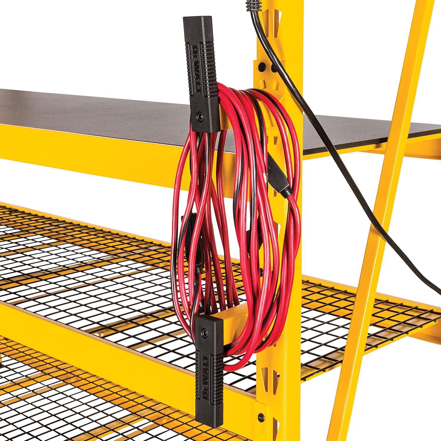 Cord Minder Bracket 2-Piece Storage Rack Accessory Set, Compatible with 4 and 6-foot Storage Racks, 50-lb Load Capacity for Set, Spring-Loaded, Locking Pins Included, Powder-Coated