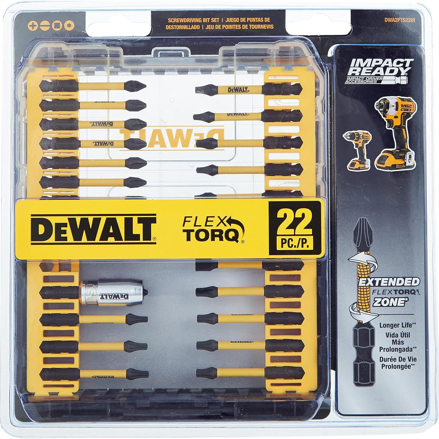 Juego de Puntas DEWALT FlexTorq 22 Piezas para Impacto