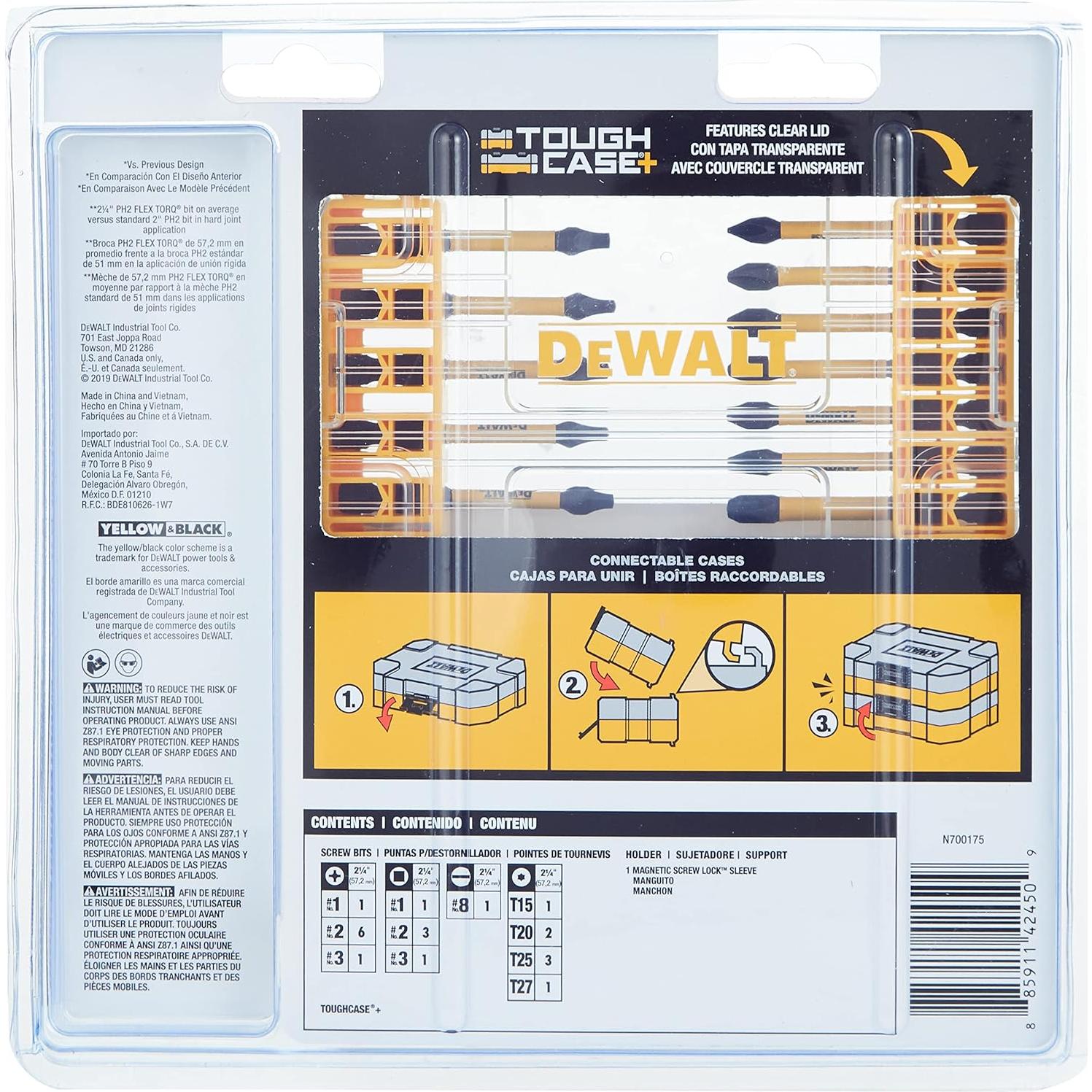 Juego de Puntas DEWALT FlexTorq 22 Piezas para Impacto