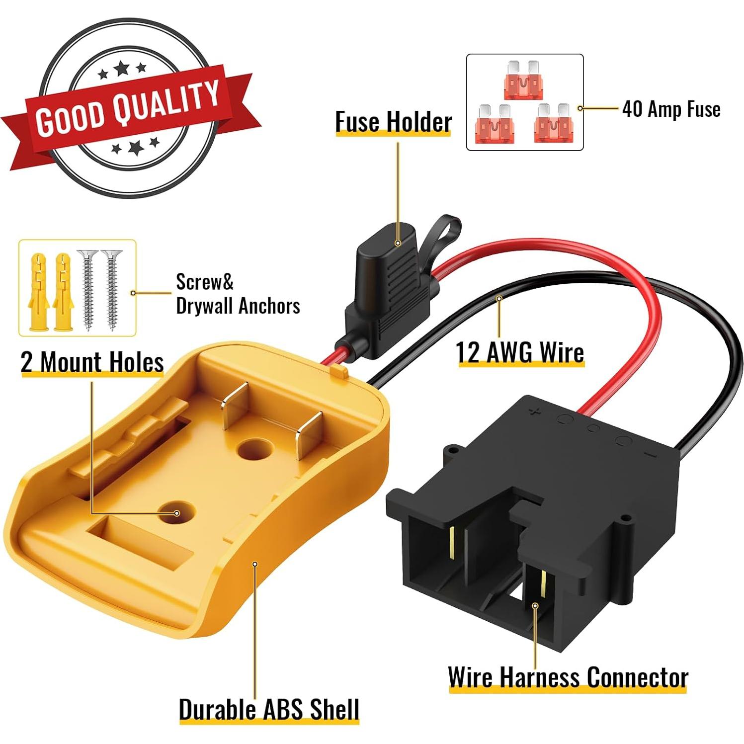 Adaptador Azocek para Power Wheel 12V con batería Dewalt 20V