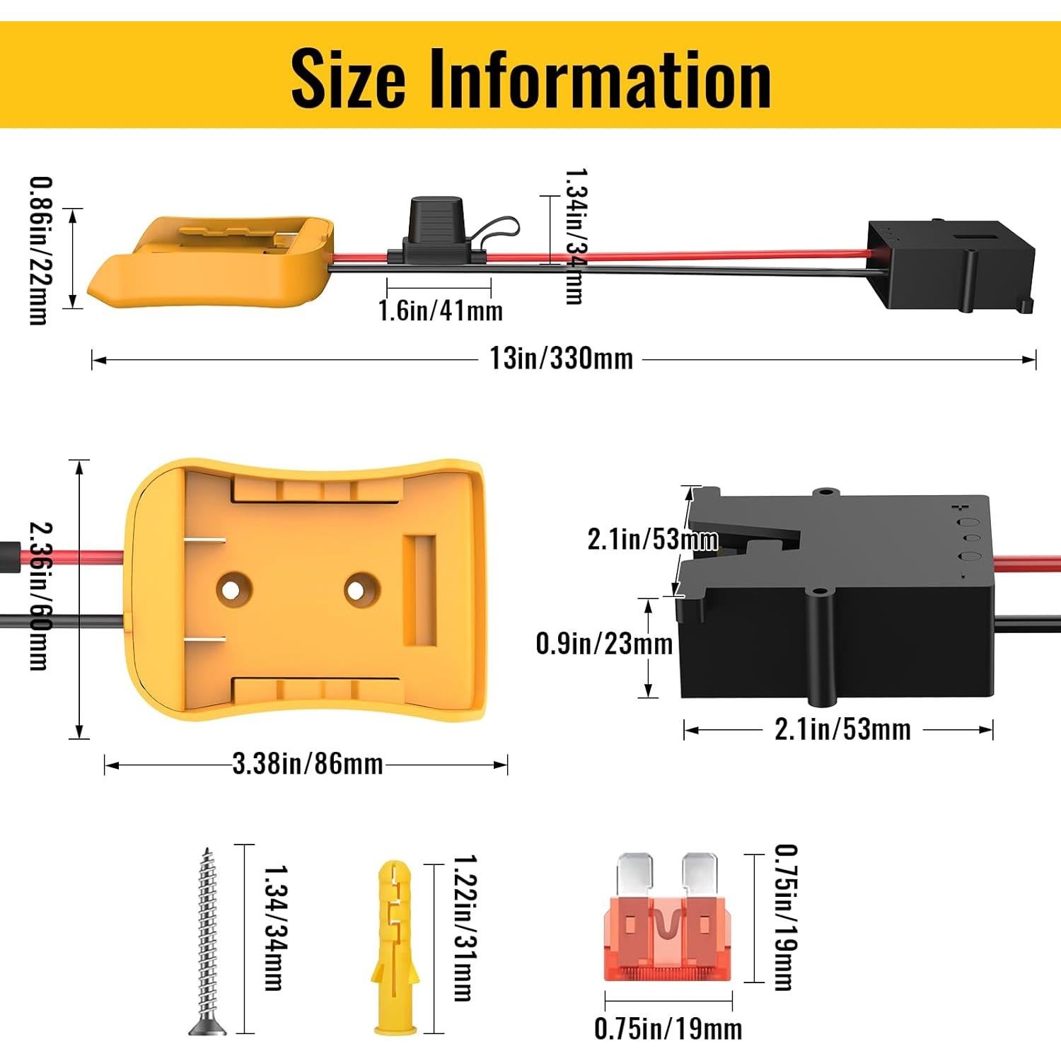 Adaptador Azocek para Power Wheel 12V con batería Dewalt 20V