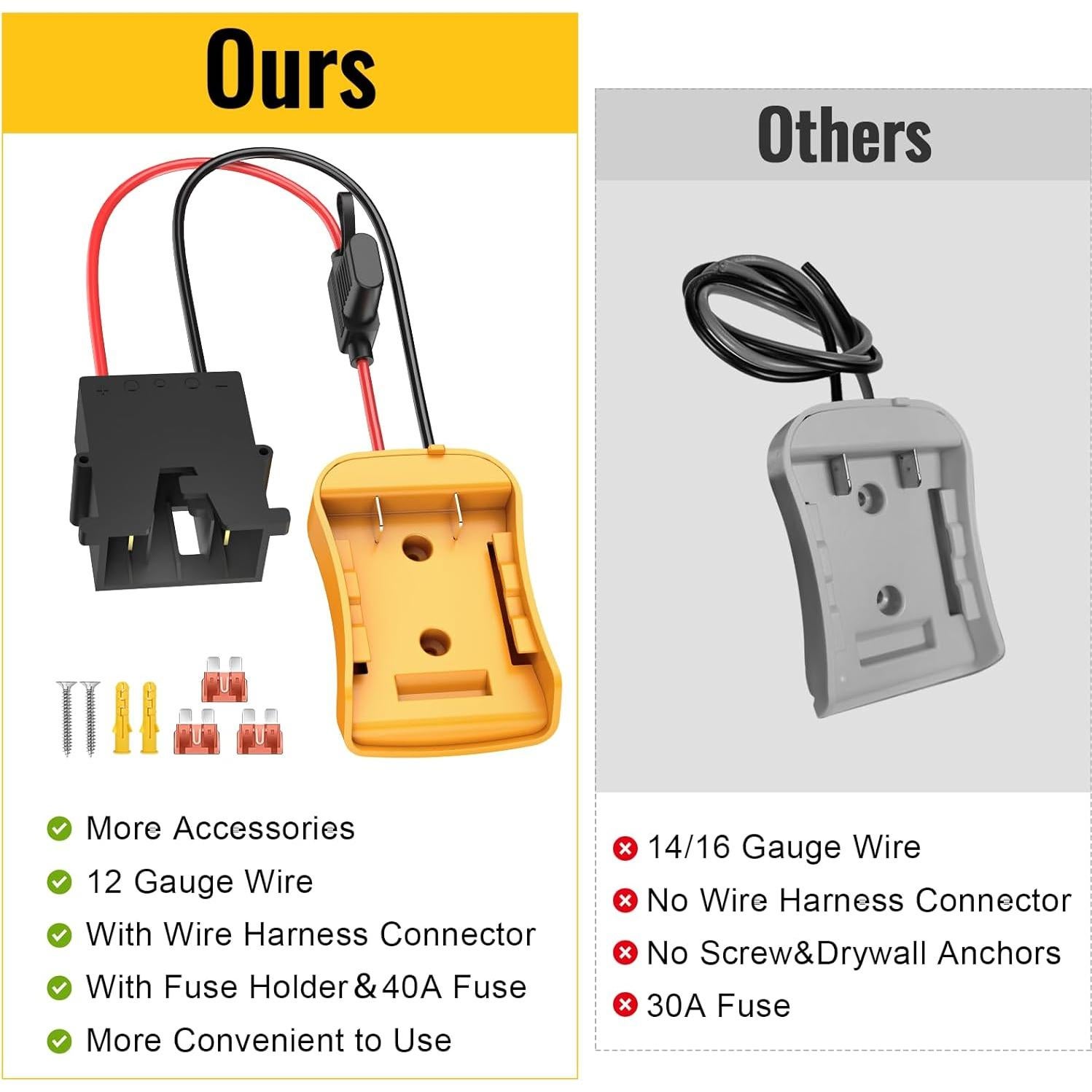 Adaptador Azocek para Power Wheel 12V con batería Dewalt 20V