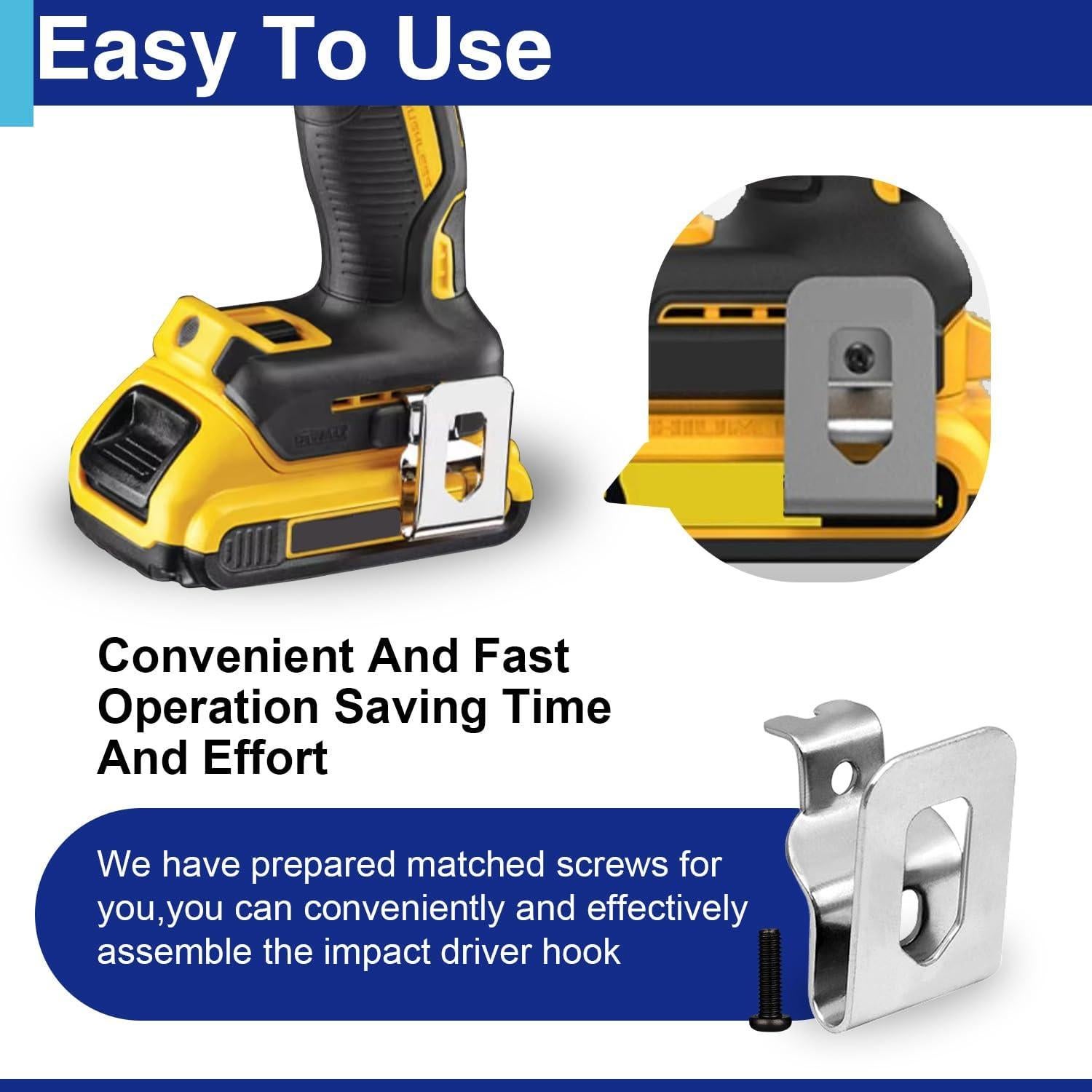 Ganchos para Cinturón Dewalt 6 Piezas Acero Inoxidable