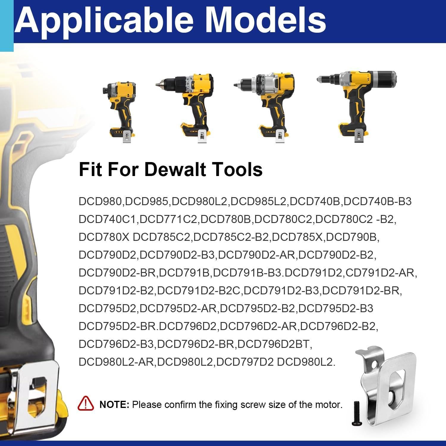 Ganchos para Cinturón Dewalt 6 Piezas Acero Inoxidable