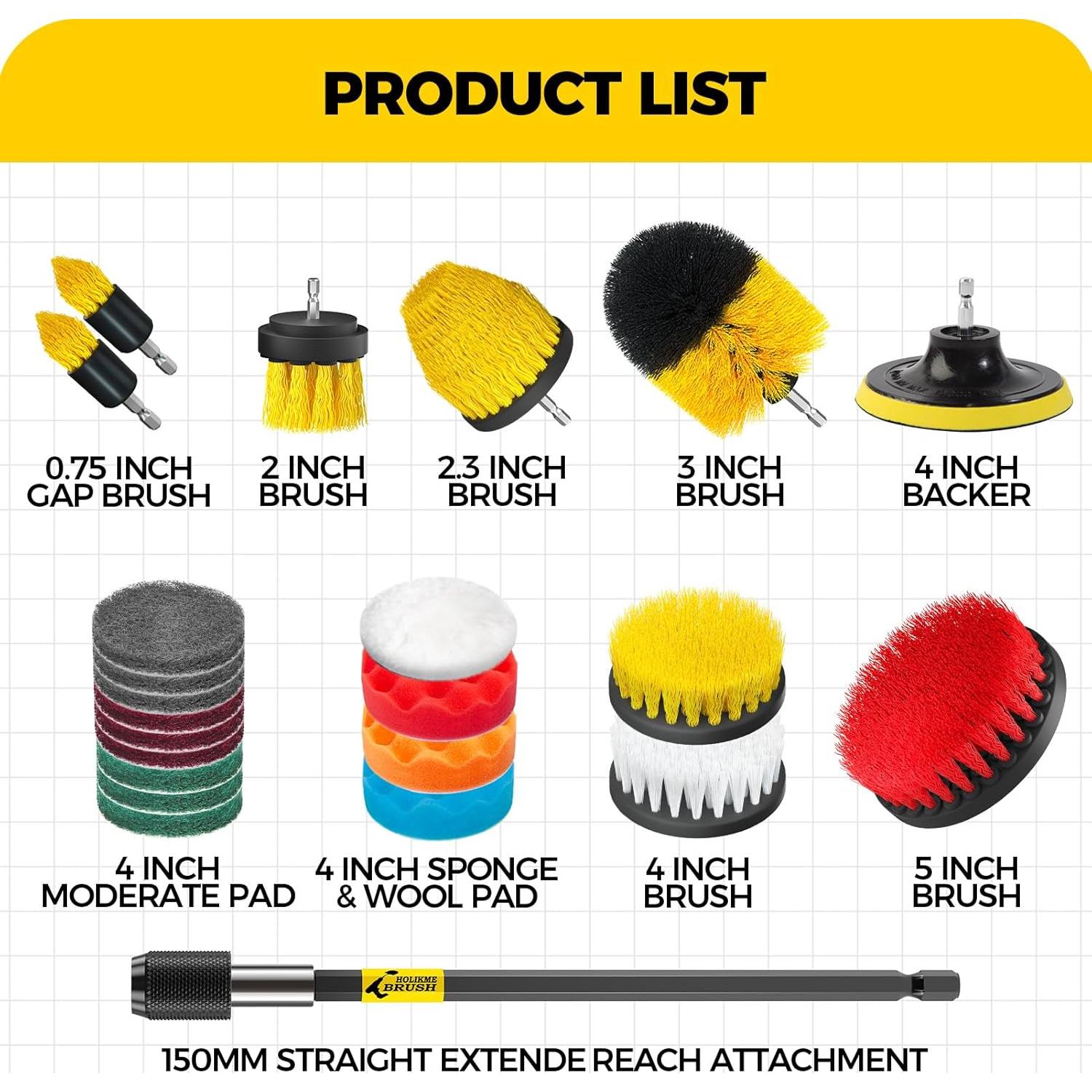 Holikme 23 Piezas Kit de Accesorios para Taladro Limpieza