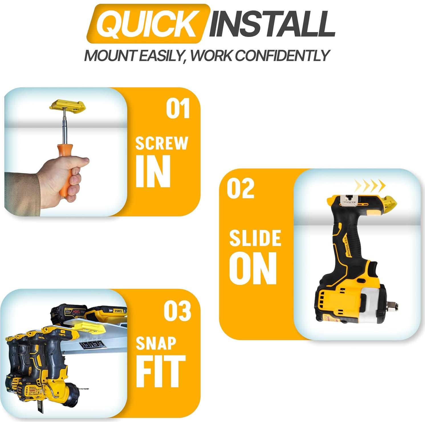 Soporte de Herramientas DeWalt 20v/60v - Paquete de 3