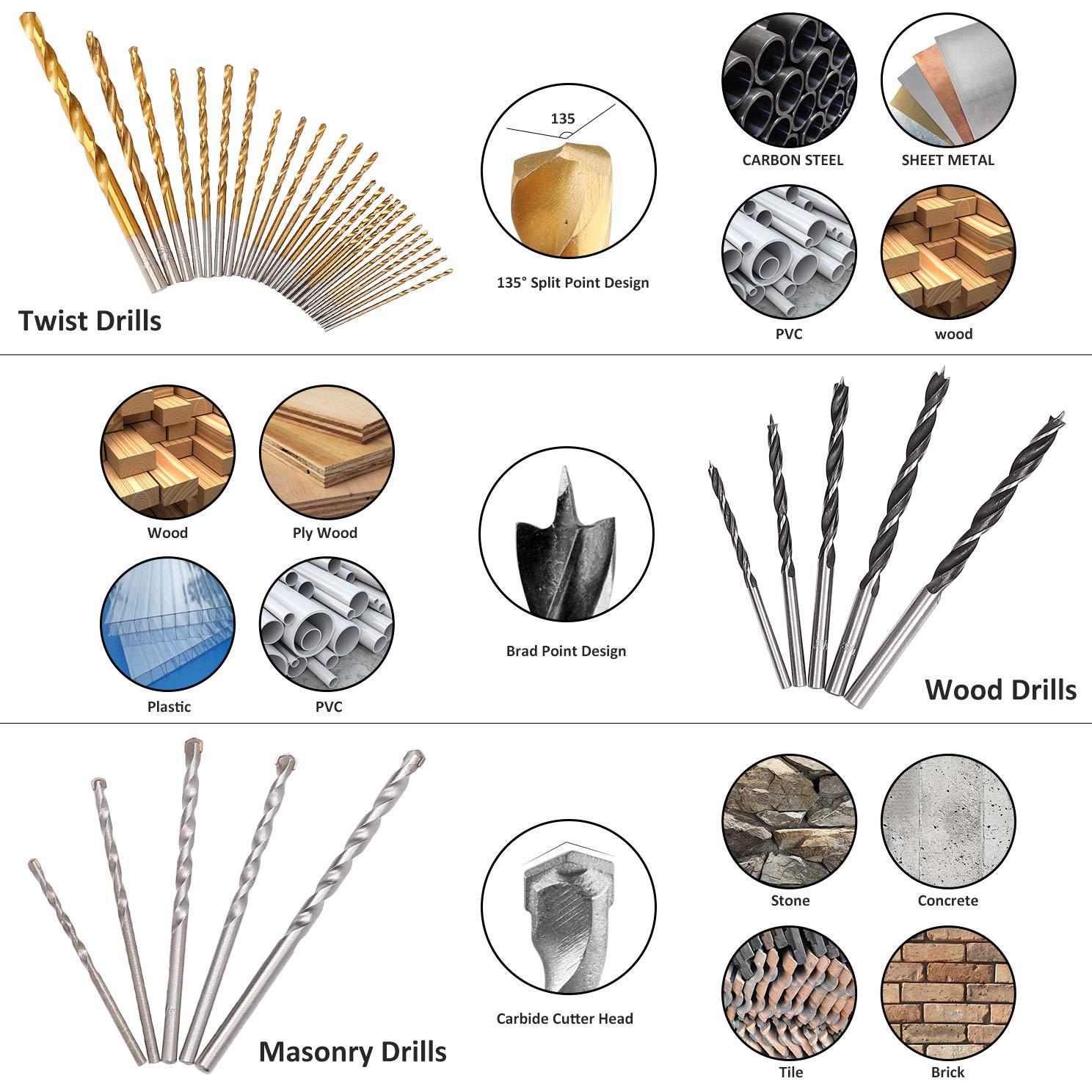 Kit de Accesorios de Perforación KingTool 318 Piezas