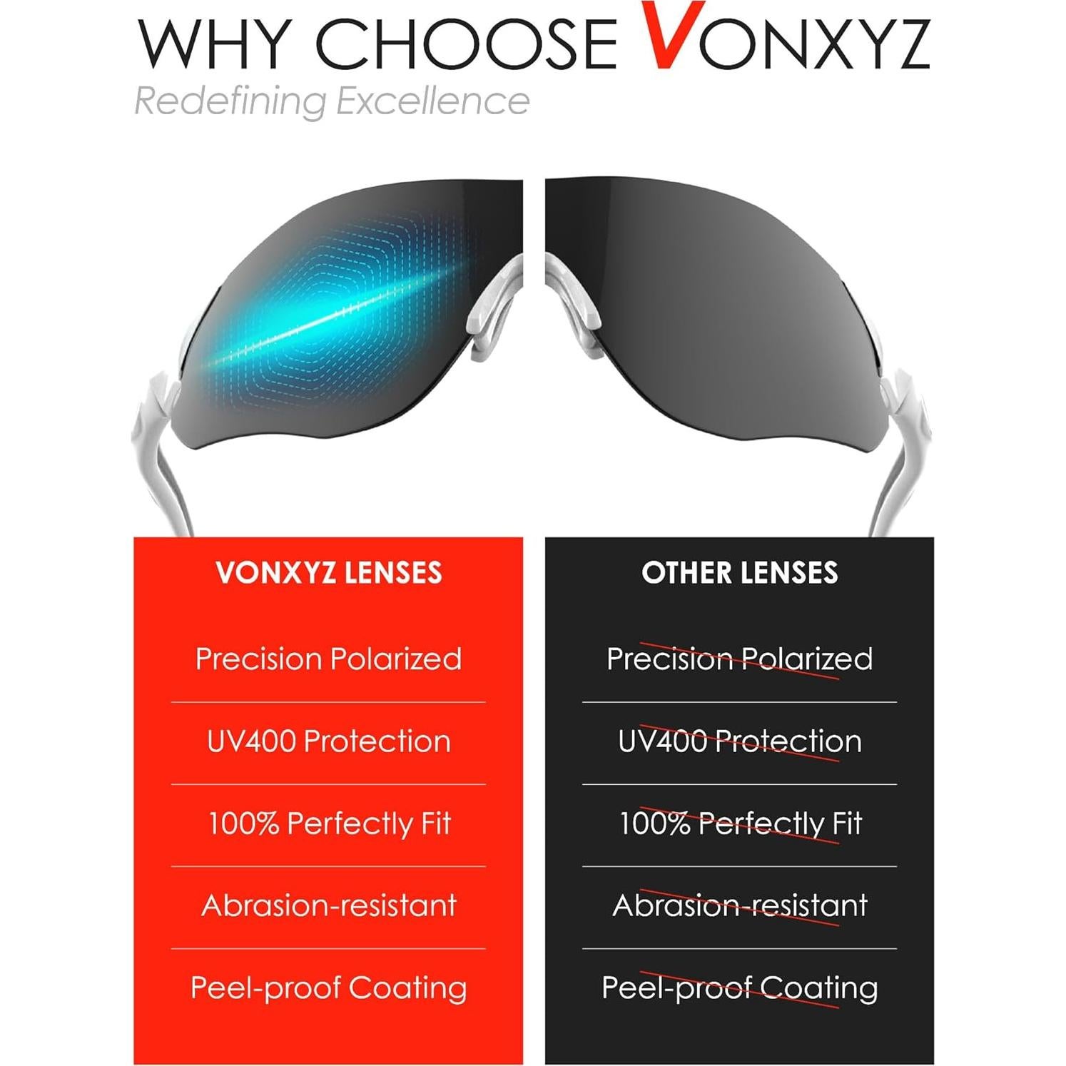 Lentes de Reemplazo Polarizados Vonxyz para Ray-Ban 50mm